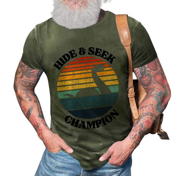 Loch Ness Monster Vintage Sunset Gift Hide And Seek Champion Funny Gift 3D Print Casual Tshirt
