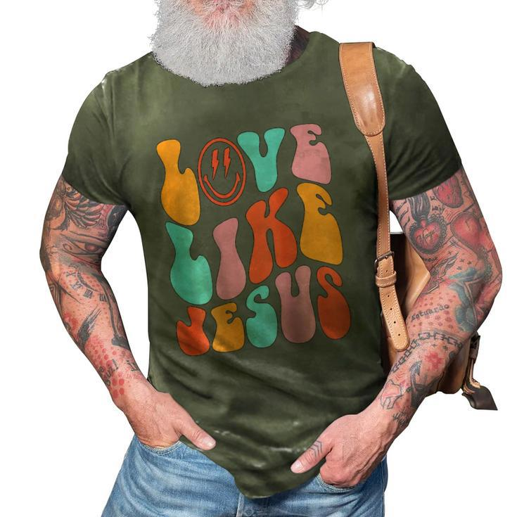 Love Like Jesus Smiley Face Aesthetic Trendy Clothing 3D Print Casual Tshirt