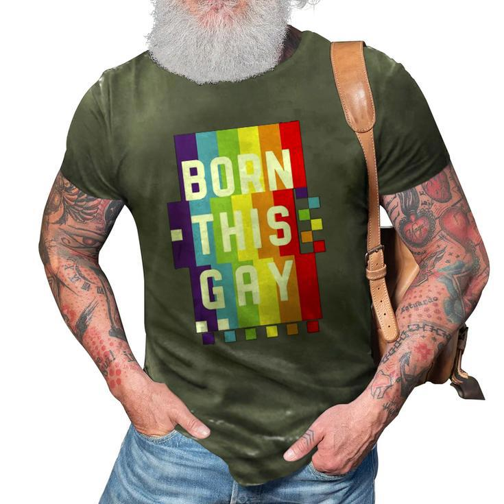 Mens Born This Gay Quote Pride Month Rainbow 3D Print Casual Tshirt