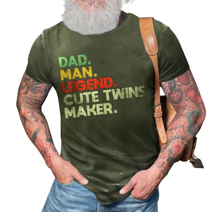 Mens Funny Dad Of Twins Cute Twins Maker Daddy Of Twins 2022  3D Print Casual Tshirt