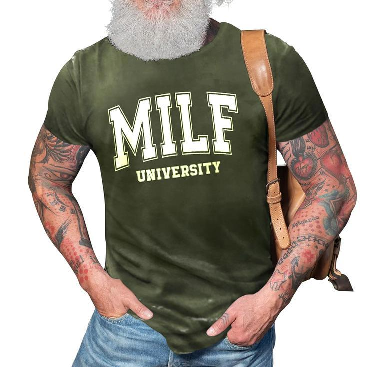 Milf University Vintage Funny Saying Sarcastic Sexy Mom Milf 3D Print Casual Tshirt