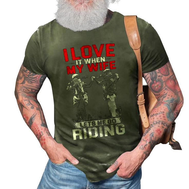 Motocross - I Love My Wife 3D Print Casual Tshirt