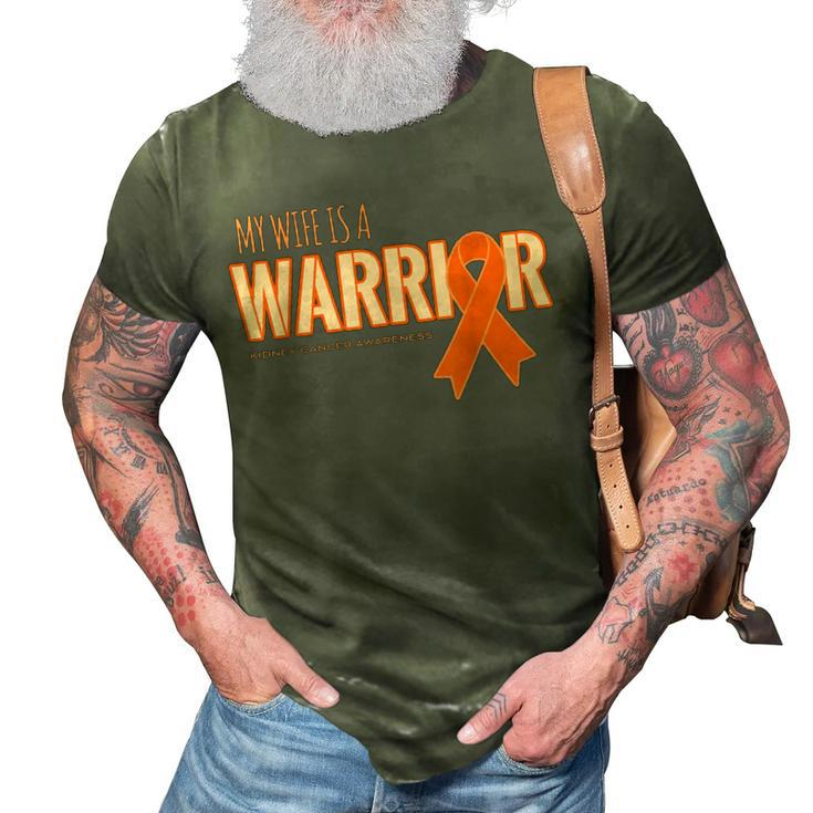 My Wife Is A Warrior - Kidney Cancer Awareness  3D Print Casual Tshirt