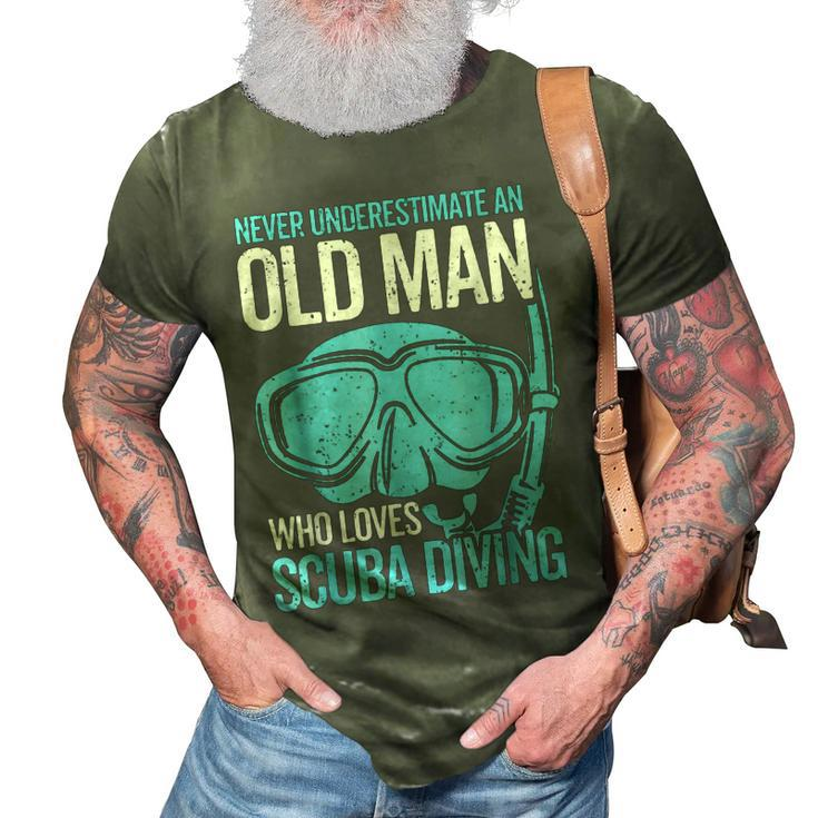 Never Underestimate An Old Man Who Love Scuba Diving For Dad  3D Print Casual Tshirt