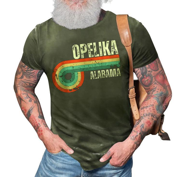 Opelika City Alabama State Vintage Retro Souvenir  3D Print Casual Tshirt