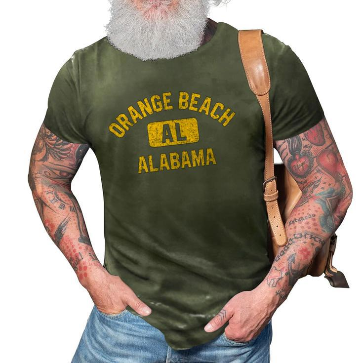 Orange Beach Al Alabama Gym Style Distressed Amber Print 3D Print Casual Tshirt