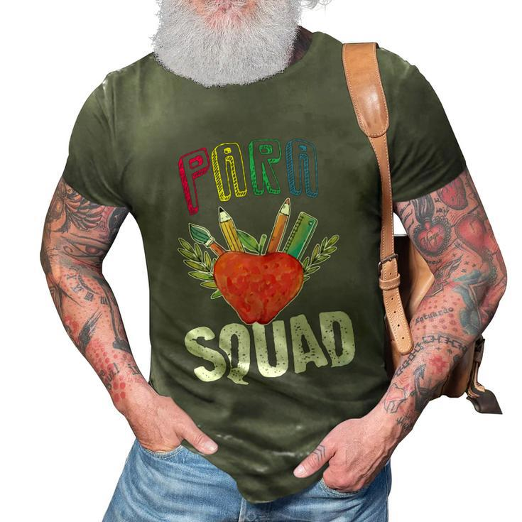 Paraprofessional Squad Para Squad Special Ed Teacher Great Gift 3D Print Casual Tshirt