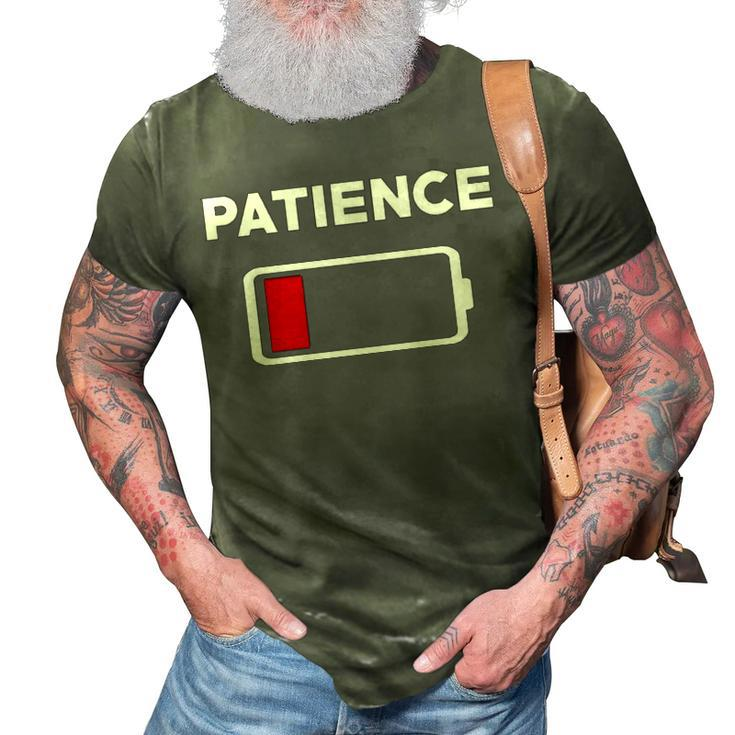Patience Running Low V3 3D Print Casual Tshirt