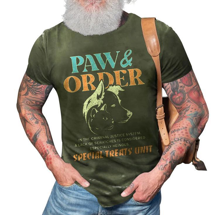 Paw And Order Training Dog And Cat  3D Print Casual Tshirt