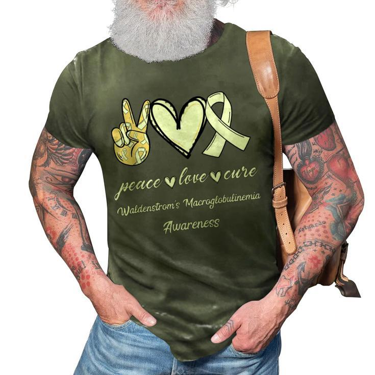 Peace Love Cure Waldenstroms Macroglobulinemia Awareness  3D Print Casual Tshirt