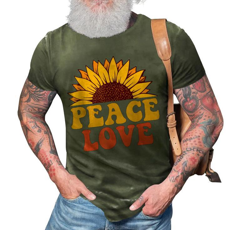 Peace Sign Love 60S 70S Tie Dye Hippie Halloween Costume  V8 3D Print Casual Tshirt
