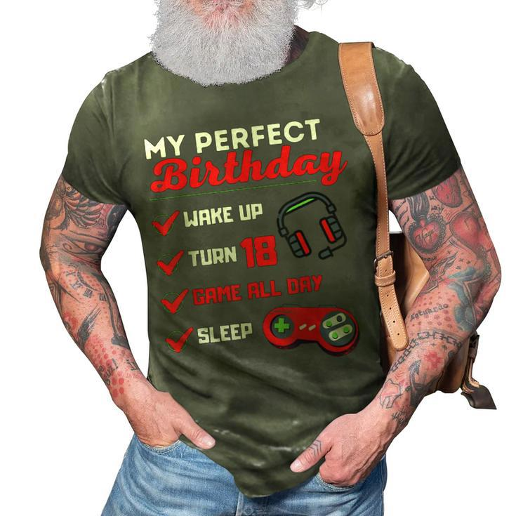 Perfekter 18Th Birthday Gamer Boy Gamer  3D Print Casual Tshirt