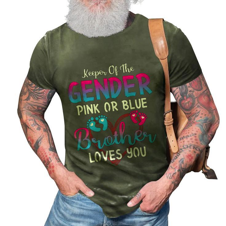 Pink Or Blue Brother Loves You Keeper Of The Gender Meaningful Gift 3D Print Casual Tshirt