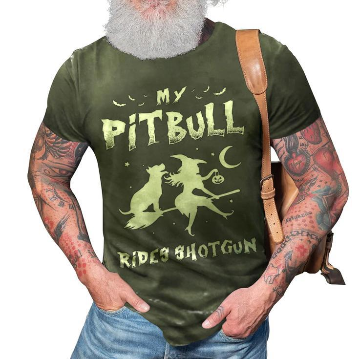 Pitbull Dog    My Pitbull Rides Shotgun 3D Print Casual Tshirt