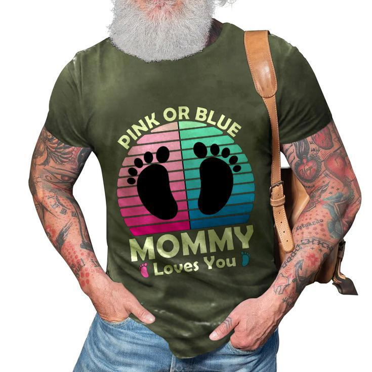 Pregnancy Announcet Mom 2021 Pink Or Blue Mommy Loves You Cool Gift 3D Print Casual Tshirt