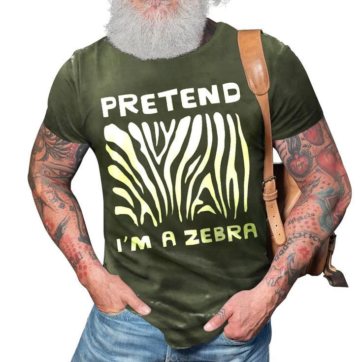 Pretend Im A Zebra Halloween Office Night Party Costume   3D Print Casual Tshirt