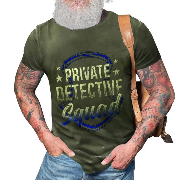 Private Detective Squad Investigation Spy Investigator Funny Gift 3D Print Casual Tshirt