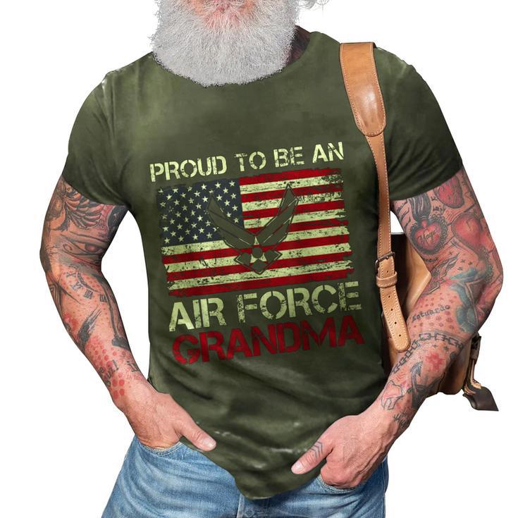 Proud Air Force Grandma Funny American Flag V2 3D Print Casual Tshirt