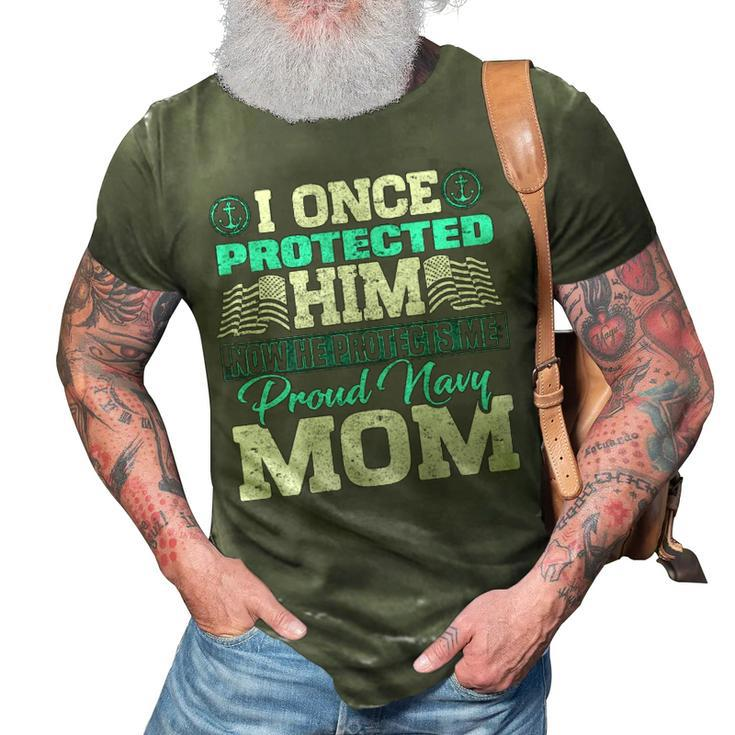 Proud Navy Mom V3 3D Print Casual Tshirt