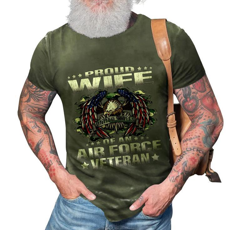 Proud Wife Of An Air Force Veteran Military Vet Spouse Gifts Premium 3D Print Casual Tshirt
