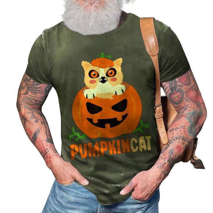 Pumpkin Cat Cute Kitty Trick Or Treat Halloween Costume  3D Print Casual Tshirt