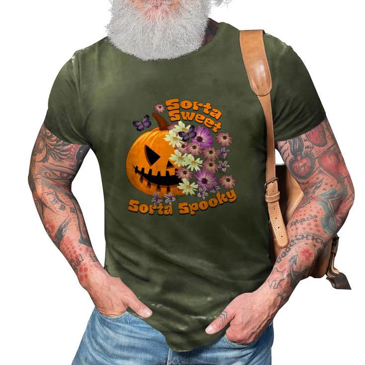 Pumpkin Daisy Sorta Sweet Sorta Spooky Halloween 3D Print Casual Tshirt