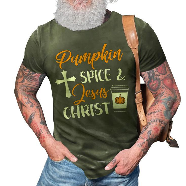 Pumpkin Spice And Jesus Christ Thanksgiving Fall Christian  3D Print Casual Tshirt