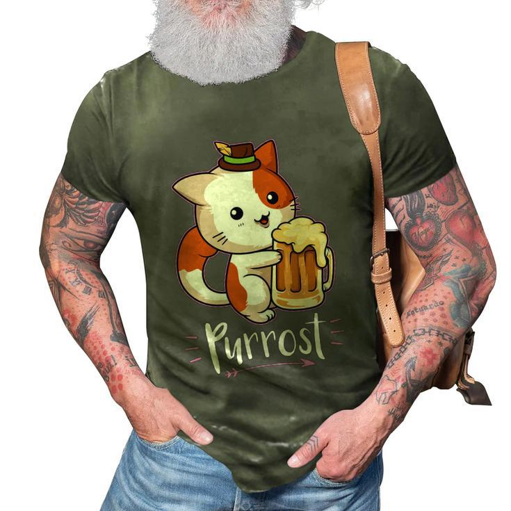 Purrost Prost Oktoberfest Cat German Beer Festival Gift 3D Print Casual Tshirt