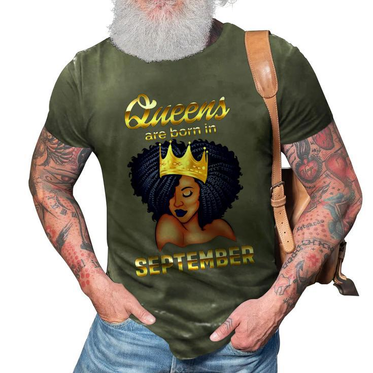 Queens Are Born In September Birthday  For Black Women  3D Print Casual Tshirt