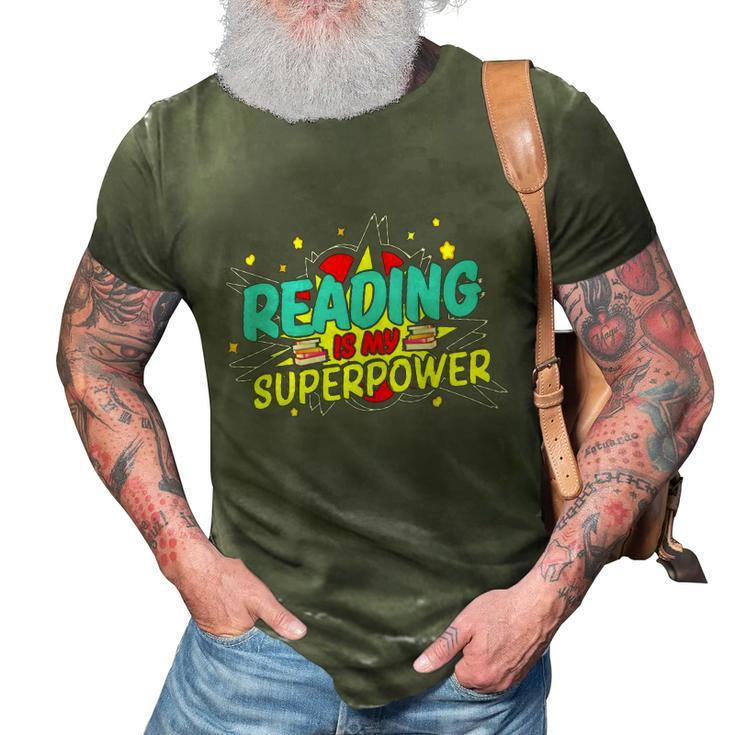 Reader Reading Bookworm Book Lover Reading Is My Superpower Gift Graphic Design Printed Casual Daily Basic 3D Print Casual Tshirt