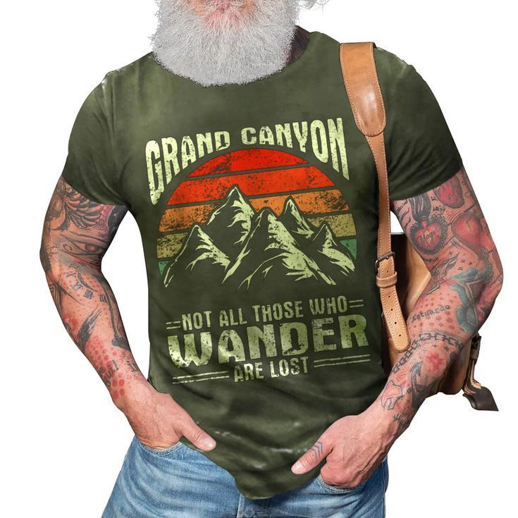 Retro Arizona Hiking Grand Canyon National Park Grand Canyon  3D Print Casual Tshirt