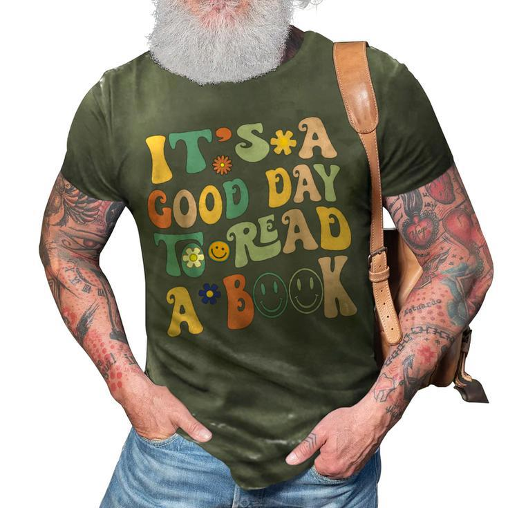 Retro Groovy National Read A Book Day Funny Book Lover  3D Print Casual Tshirt