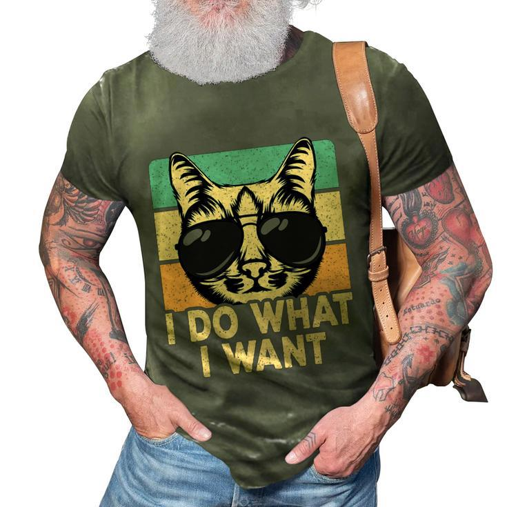 Retro I Do What I Want Funny Cat Lover 3D Print Casual Tshirt