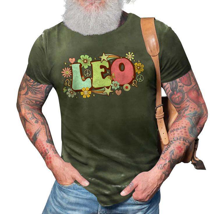 Retro Leo Zodiac Sign Astrology July August Birthday Leo  V3 3D Print Casual Tshirt