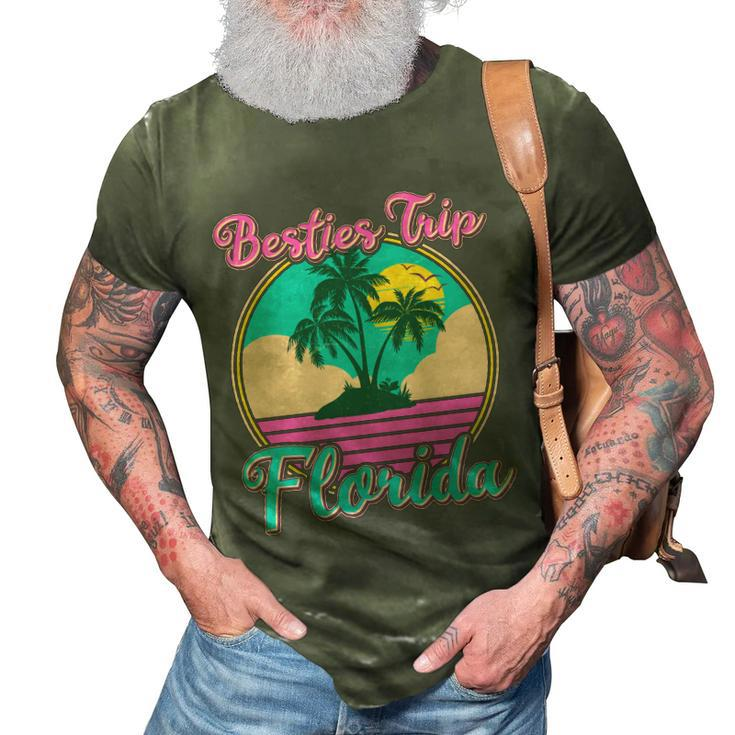 Retro Vintage Besties Trip Florida 3D Print Casual Tshirt
