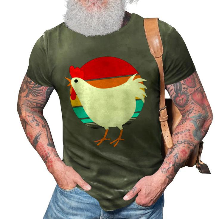 Retro Vintage Chicken V2 3D Print Casual Tshirt