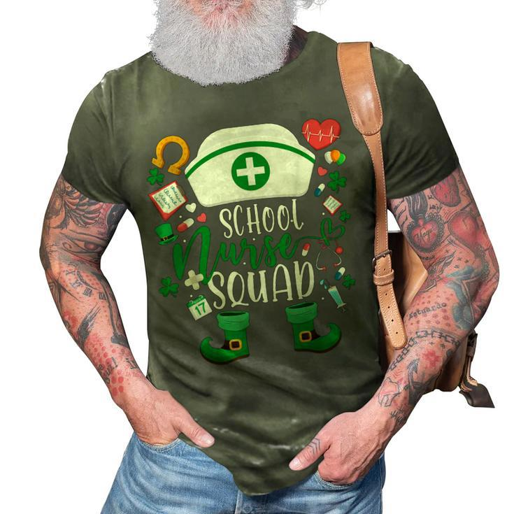 School Nurse Squad Irish Shamrock  Nurse St Patricks Day  3D Print Casual Tshirt
