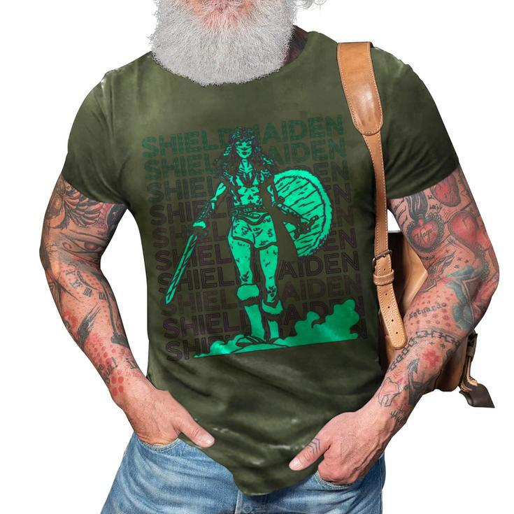 Shieldmaiden Shield Maiden Viking Norse Mythology Retro  3D Print Casual Tshirt