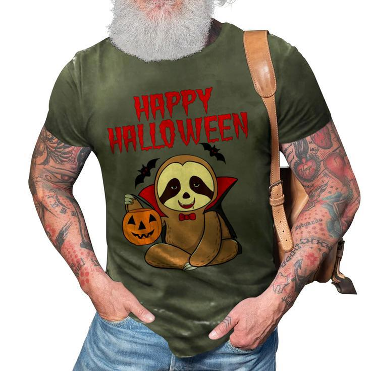 Sloth Halloween Vampire  Trick Or Treat Kids Parents 3D Print Casual Tshirt