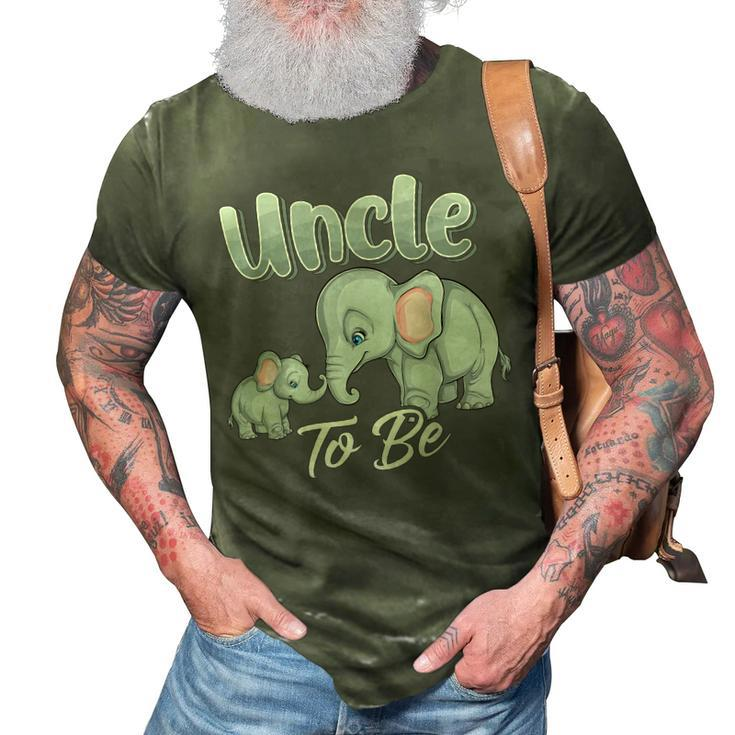 Soon Uncle To Be Elephants For Baby Shower Gender Reveal Men  3D Print Casual Tshirt