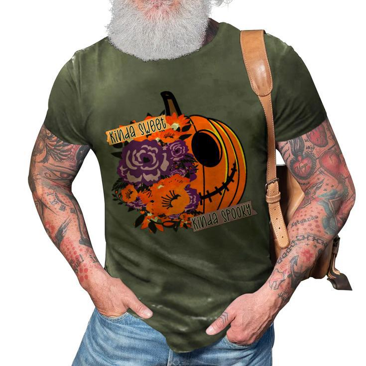 Sorta Sweet Sorta Spooky Funny Halloween Women Girls Pumpkin   3D Print Casual Tshirt