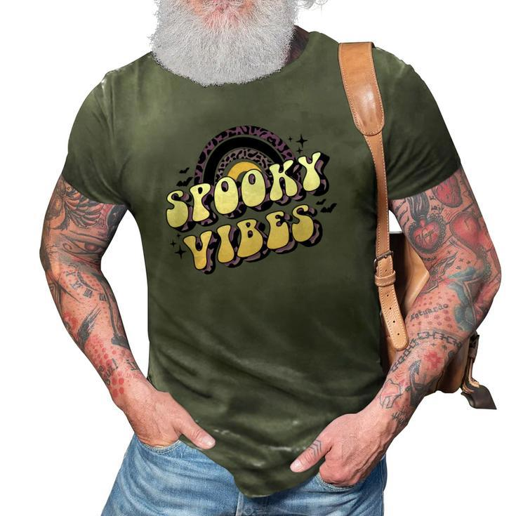 Spooky Vibes Leopard Rainbow Funny Halloween 3D Print Casual Tshirt