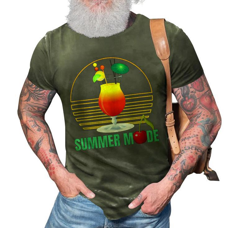 Summer Vacay Mode Cute Cocktail Beach Dreams  V3 3D Print Casual Tshirt