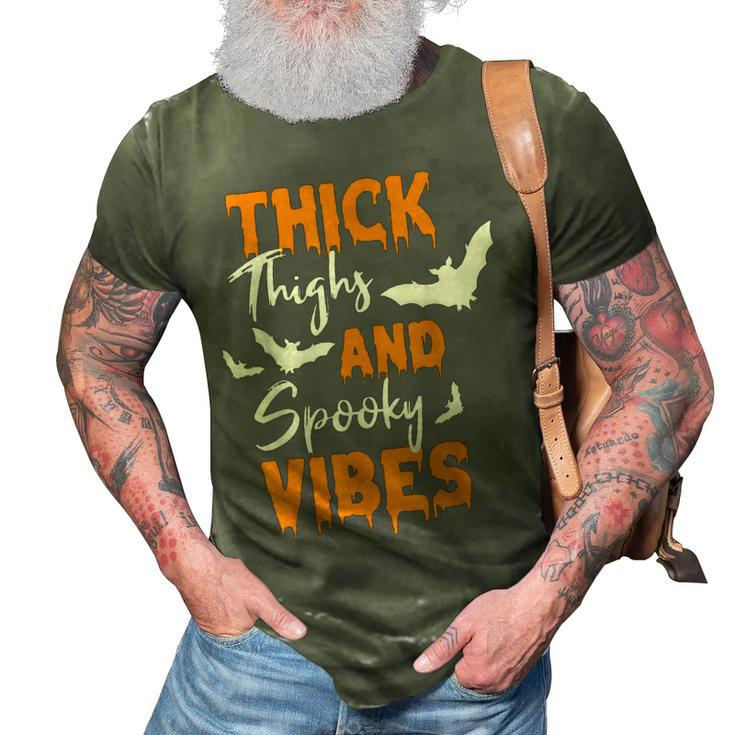 Thick Thighs And Spooky Vibes Spooky Vibes Halloween  3D Print Casual Tshirt