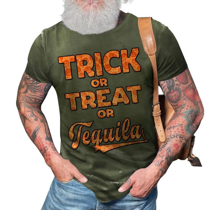Trick Or Treat Or Tequila Horror Halloween Costume  3D Print Casual Tshirt