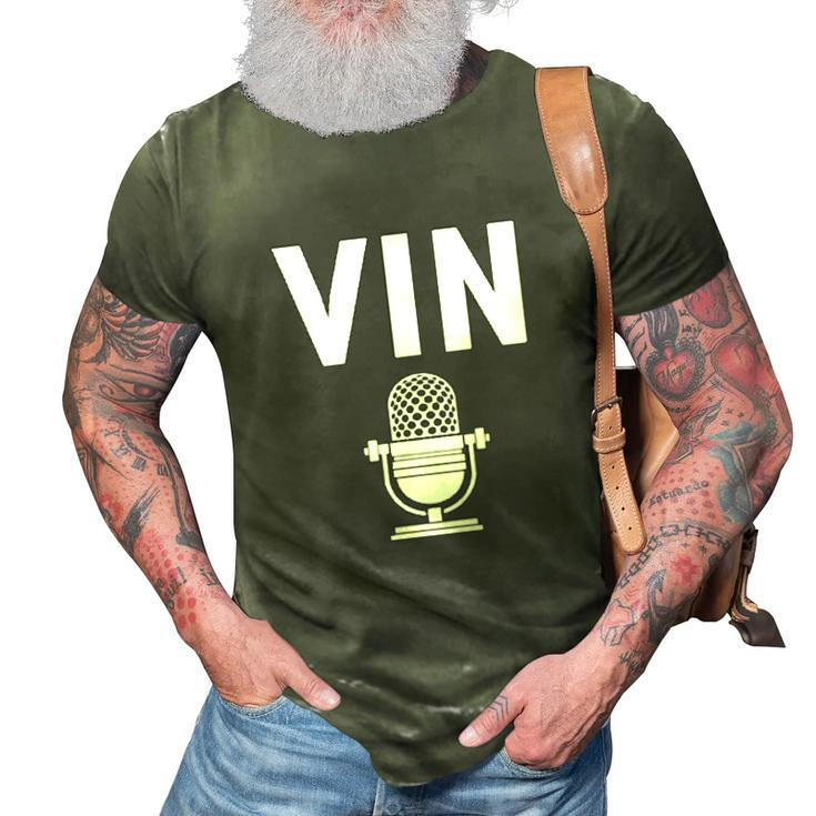 Vin Scully RIP Microphone Vinyl  3D Print Casual Tshirt