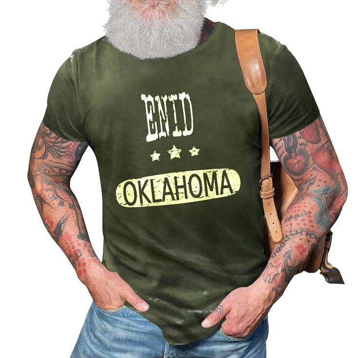 Vintage Enid Oklahoma Home Roots 3D Print Casual Tshirt
