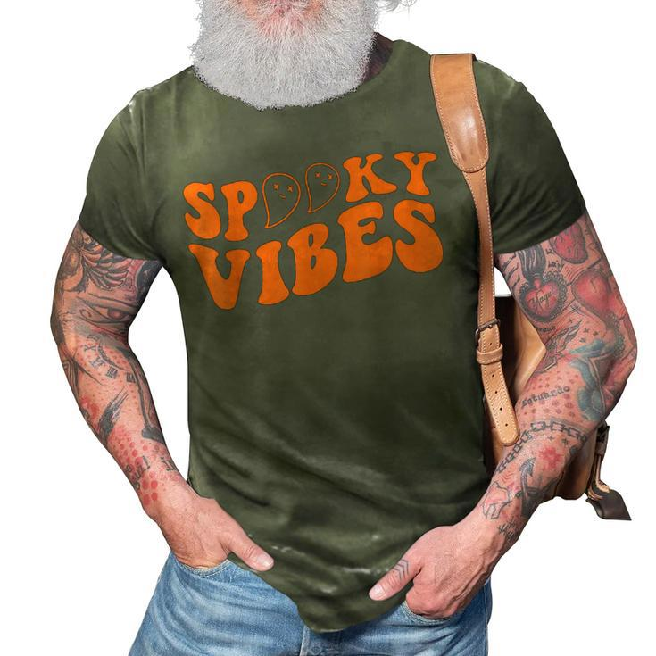 Vintage Spooky Vibes Halloween Ghost Costume Kids Men Women  3D Print Casual Tshirt