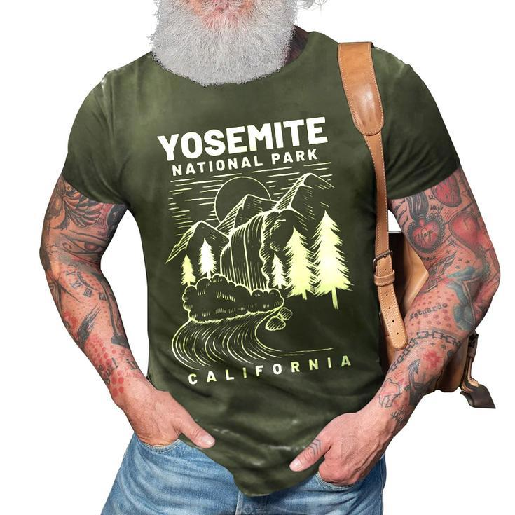 Vintage Yosemite National Park California Hiker  3D Print Casual Tshirt