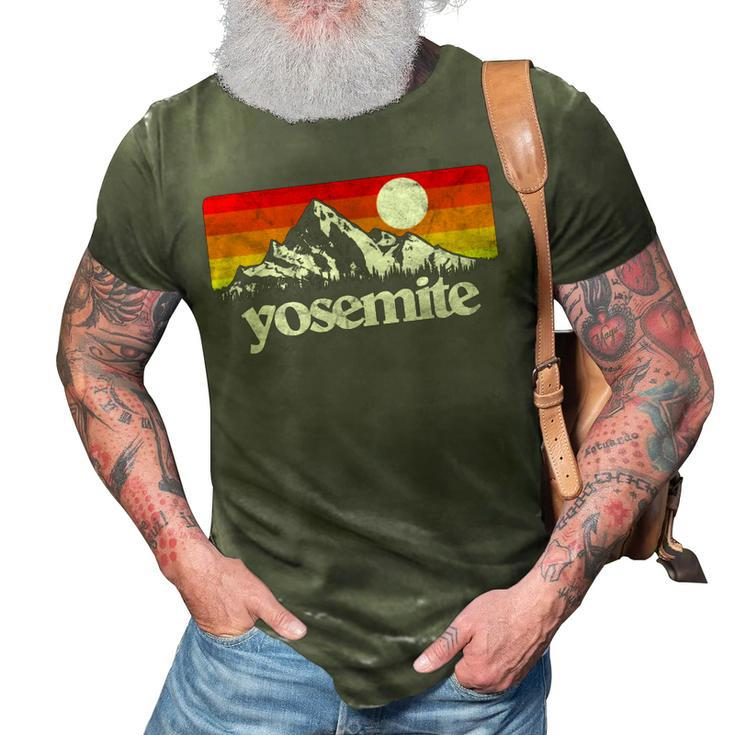 Vintage Yosemite National Park Retro Mountains  3D Print Casual Tshirt